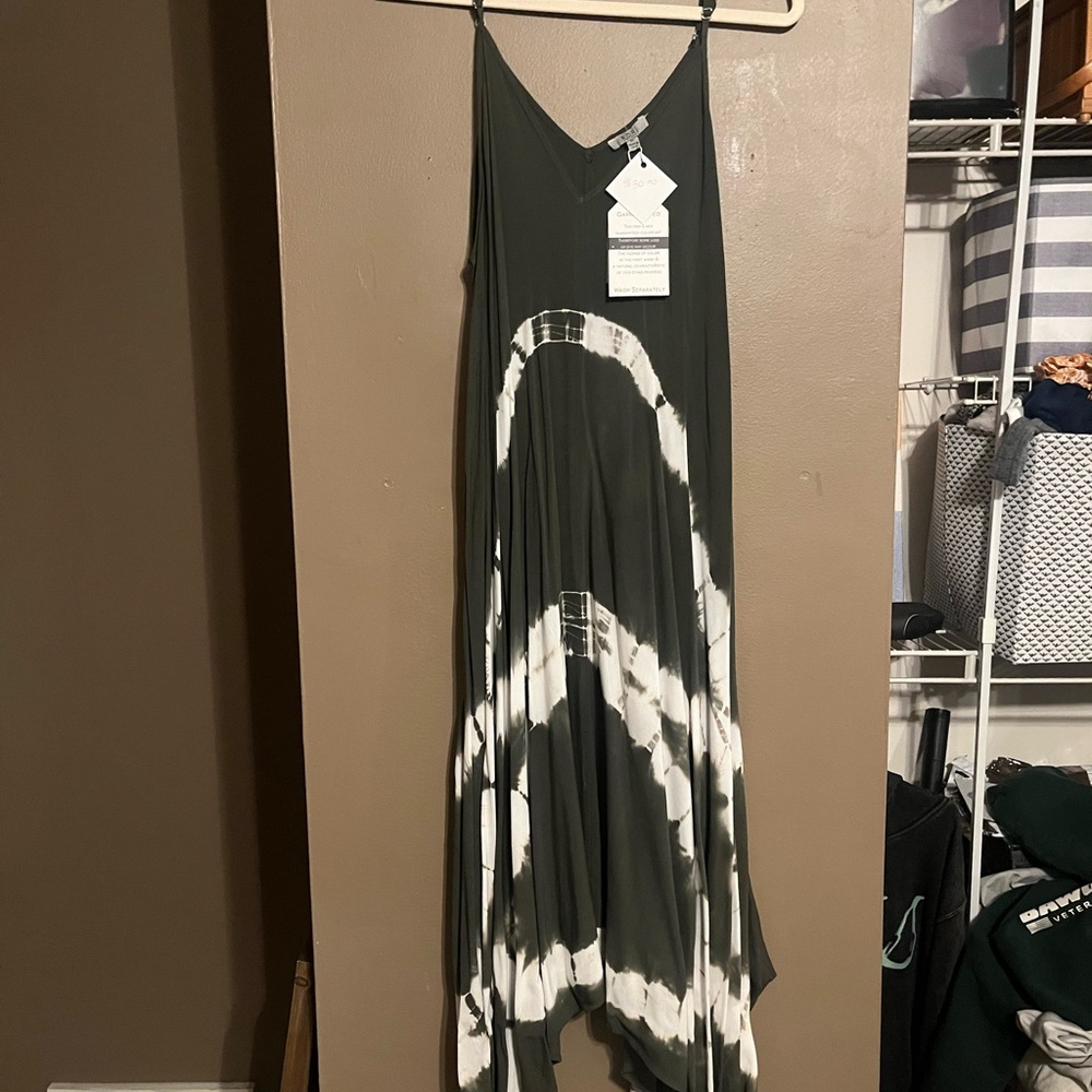 Stylish Green and White Women's Dress